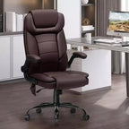 Fauteuil de bureau inclinable en cuir Hoffree, chaise pivotante ergonomique avec support lombaire gonflable et accoudoirs