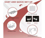 Table pliante portable de 1,5 m en plastique PEHD, utilisable en intérieur et extérieur, se plie en deux, pour 6 à 8 personnes, blanche