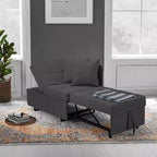 Fauteuil de lit de repos 3-en-1 Erommy, canapé-lit escamotable avec dossier réglable sur 5 positions et tissu en faux lin