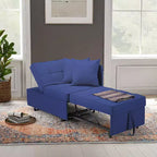 Fauteuil de lit de repos 3-en-1 Erommy, canapé-lit escamotable avec dossier réglable sur 5 positions et tissu en faux lin