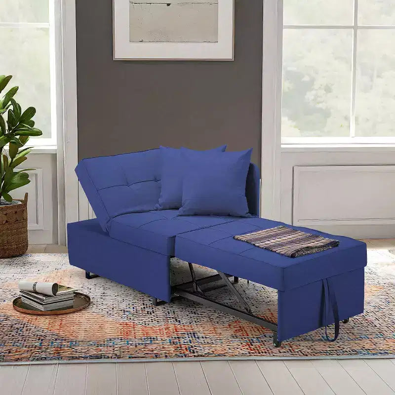Fauteuil de lit de repos 3-en-1 Erommy, canapé-lit escamotable avec dossier réglable sur 5 positions et tissu en faux lin