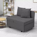 Fauteuil de lit de repos 3-en-1 Erommy, canapé-lit escamotable avec dossier réglable sur 5 positions et tissu en faux lin