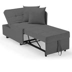 Fauteuil de lit de repos 3-en-1 Erommy, canapé-lit escamotable avec dossier réglable sur 5 positions et tissu en faux lin