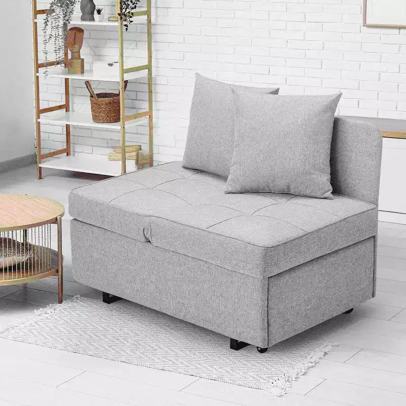 Fauteuil de lit de repos 3-en-1 Erommy, canapé-lit escamotable avec dossier réglable sur 5 positions et tissu en faux lin