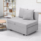 Fauteuil de lit de repos 3-en-1 Erommy, canapé-lit escamotable avec dossier réglable sur 5 positions et tissu en faux lin