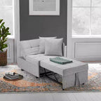 Fauteuil de lit de repos 3-en-1 Erommy, canapé-lit escamotable avec dossier réglable sur 5 positions et tissu en faux lin