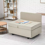 Fauteuil de lit de repos 3-en-1 Erommy, canapé-lit escamotable avec dossier réglable sur 5 positions et tissu en faux lin