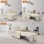 Fauteuil de lit de repos 3-en-1 Erommy, canapé-lit escamotable avec dossier réglable sur 5 positions et tissu en faux lin