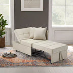 Fauteuil de lit de repos 3-en-1 Erommy, canapé-lit escamotable avec dossier réglable sur 5 positions et tissu en faux lin