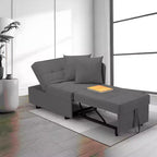 Fauteuil de lit de repos 3-en-1 Erommy, canapé-lit escamotable avec dossier réglable sur 5 positions et tissu en faux lin