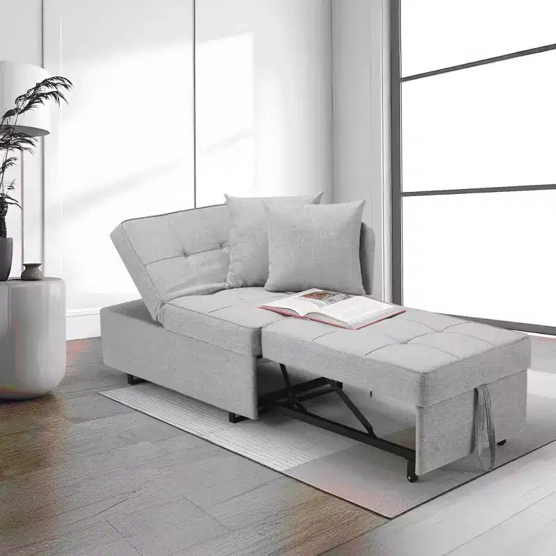 Fauteuil de lit de repos 3-en-1 Erommy, canapé-lit escamotable avec dossier réglable sur 5 positions et tissu en faux lin