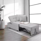 Fauteuil de lit de repos 3-en-1 Erommy, canapé-lit escamotable avec dossier réglable sur 5 positions et tissu en faux lin