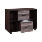 Meuble de classement AndMakers à 3 tiroirs de 99 cm de large pour bureau à domicile, classeur latéral mobile, support d'imprimante avec étagères de rangement ouvertes