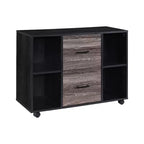 Meuble de classement AndMakers à 3 tiroirs de 99 cm de large pour bureau à domicile, classeur latéral mobile, support d'imprimante avec étagères de rangement ouvertes