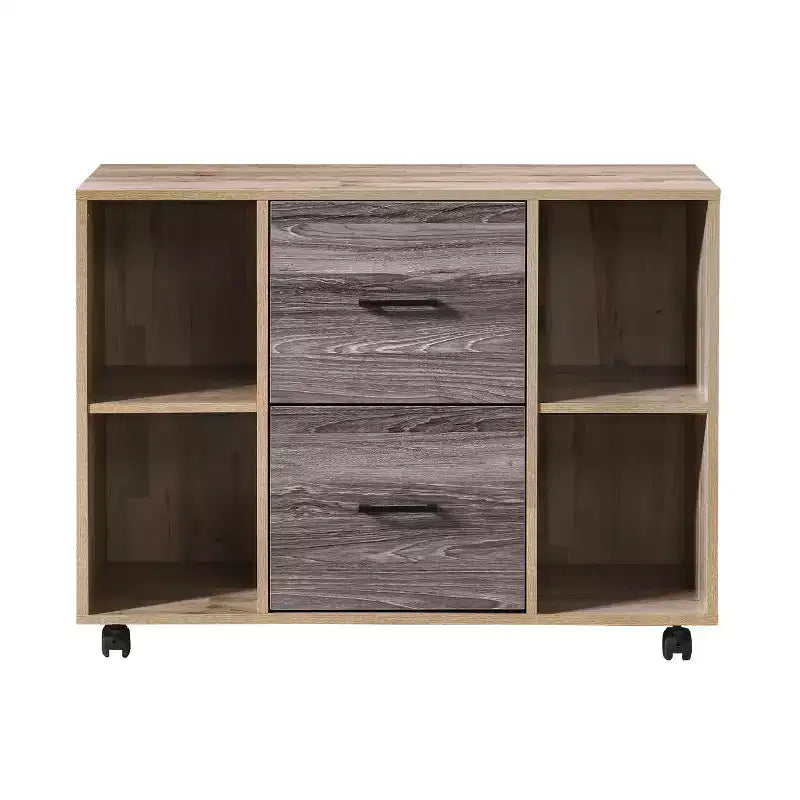 Meuble de classement AndMakers à 3 tiroirs de 99 cm de large pour bureau à domicile, classeur latéral mobile, support d'imprimante avec étagères de rangement ouvertes