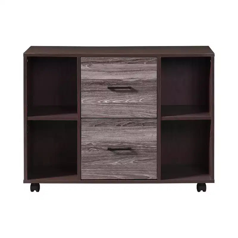 Meuble de classement AndMakers à 3 tiroirs de 99 cm de large pour bureau à domicile, classeur latéral mobile, support d'imprimante avec étagères de rangement ouvertes