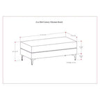 Banc ottoman rectangulaire WyndenHall Lana de style Mid-Century