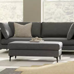 Banc ottoman rectangulaire WyndenHall Lana de style Mid-Century