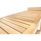 Banc de spa courbé Nordic Teak 30 naturel pour douche et bain avec étagère - Beige