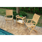 Banc de spa courbé Nordic Teak 30 naturel pour douche et bain avec étagère - Beige