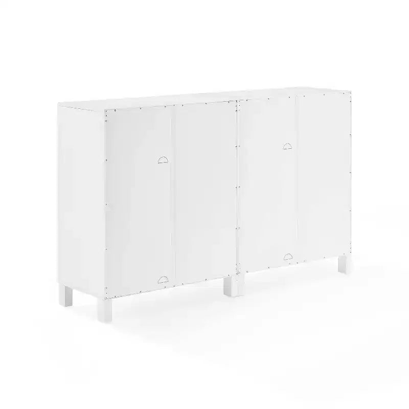 Crosley 60 Cassai Buffet multimédia 2 pièces : Portes vitrées, étagères réglables, gestion des câbles
