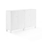 Crosley 60 Cassai Buffet multimédia 2 pièces : Portes vitrées, étagères réglables, gestion des câbles