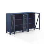 Crosley 60 Cassai Buffet multimédia 2 pièces : Portes vitrées, étagères réglables, gestion des câbles