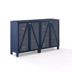 Crosley 60 Cassai Buffet multimédia 2 pièces : Portes vitrées, étagères réglables, gestion des câbles