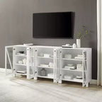Crosley Cassai Ensemble de 3 armoires de rangement de 228,6 cm, style ferme moderne, étagères réglables