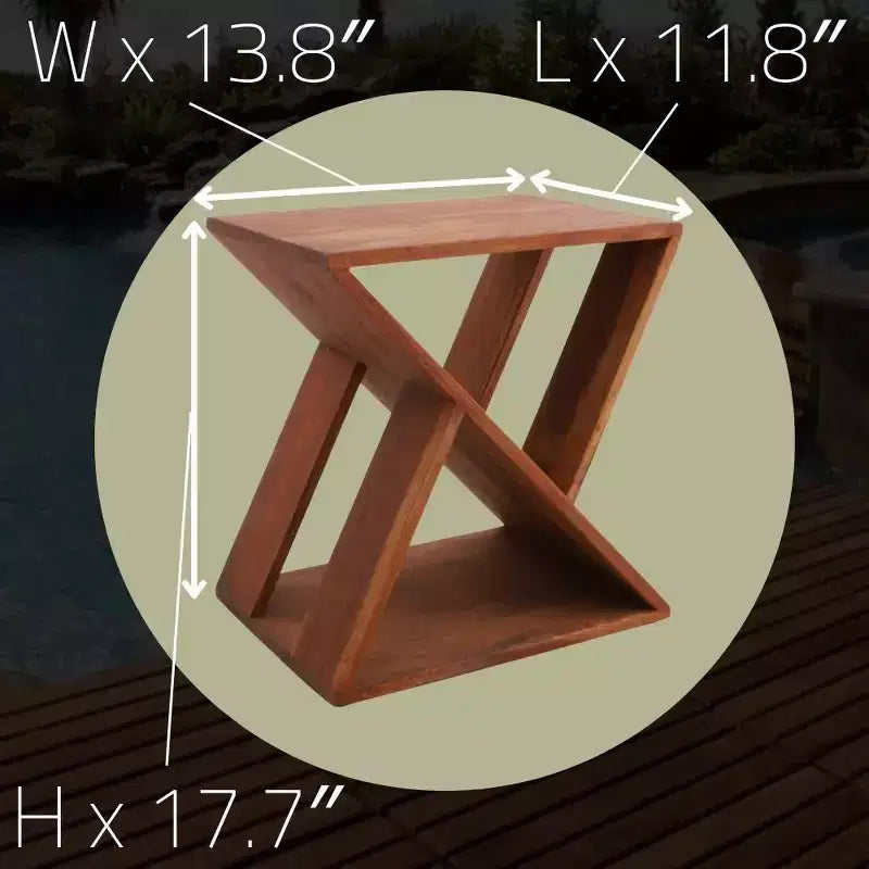 Tabouret à lattes en teck nordique - Marron
