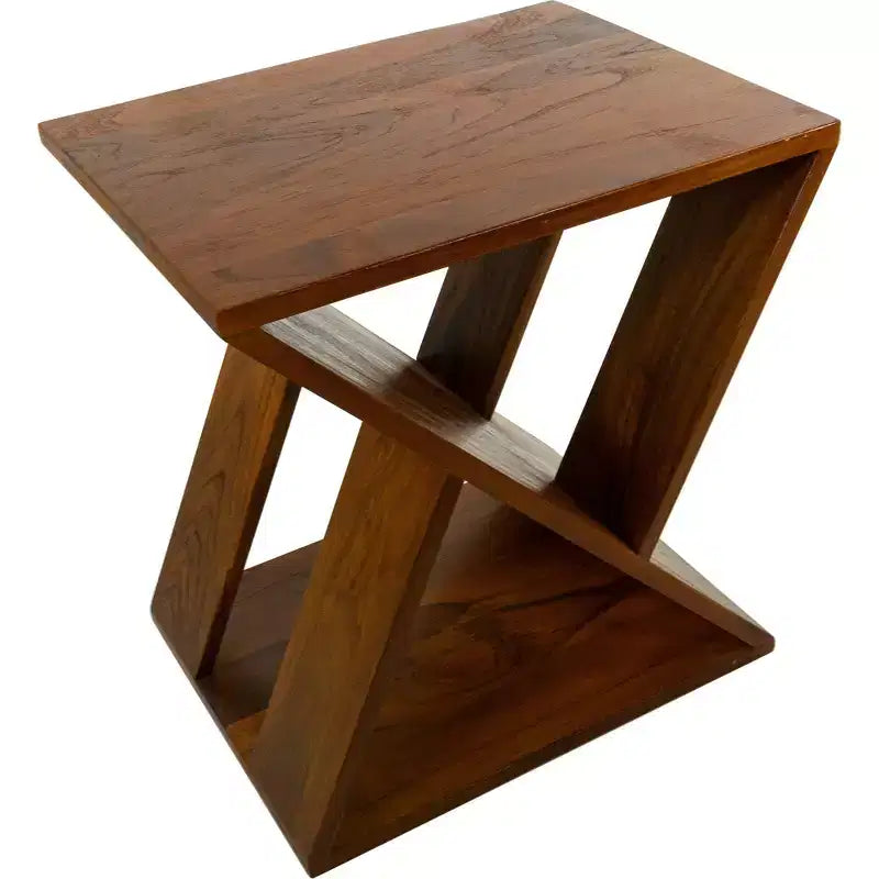 Tabouret à lattes en teck nordique - Marron
