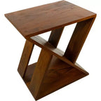 Tabouret à lattes en teck nordique - Marron