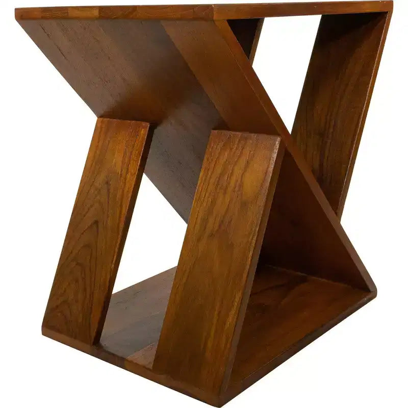 Tabouret à lattes en teck nordique - Marron