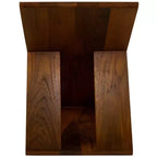 Tabouret à lattes en teck nordique - Marron