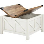 Meuble TV avec portes coulissantes façon porte de grange et table basse, lot de 2