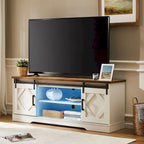 Meuble TV avec portes coulissantes façon porte de grange et table basse, lot de 2