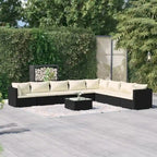 vidaXL Salon de jardin modulaire d'extérieur avec table en rotin synthétique