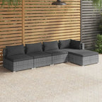 vidaXL Salon de jardin modulaire d'extérieur avec table en rotin synthétique