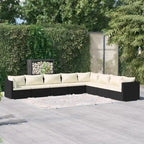vidaXL Salon de jardin modulaire d'extérieur avec table en rotin synthétique