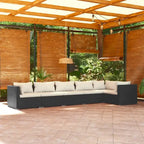 vidaXL Salon de jardin modulaire d'extérieur avec table en rotin synthétique