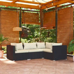 vidaXL Salon de jardin modulaire d'extérieur avec table en rotin synthétique