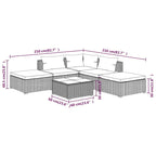vidaXL Salon de jardin modulaire d'extérieur avec table en rotin synthétique
