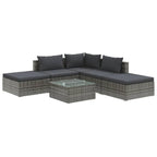 vidaXL Salon de jardin modulaire d'extérieur avec table en rotin synthétique