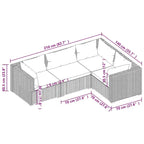 vidaXL Salon de jardin modulaire d'extérieur avec table en rotin synthétique