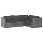 vidaXL Salon de jardin modulaire d'extérieur avec table en rotin synthétique