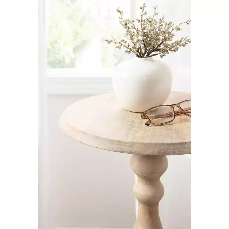 Table d'appoint en bois Tourneaux de Kate and Laurel