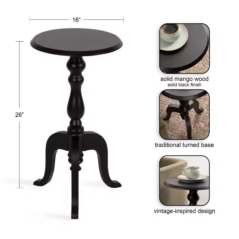 Table d'appoint en bois Tourneaux de Kate and Laurel