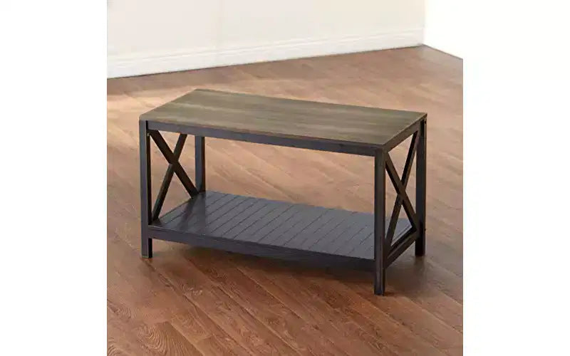 Table basse noire de la collection Lakeside bicolore pour salon style ferme