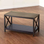 Table basse noire de la collection Lakeside bicolore pour salon style ferme