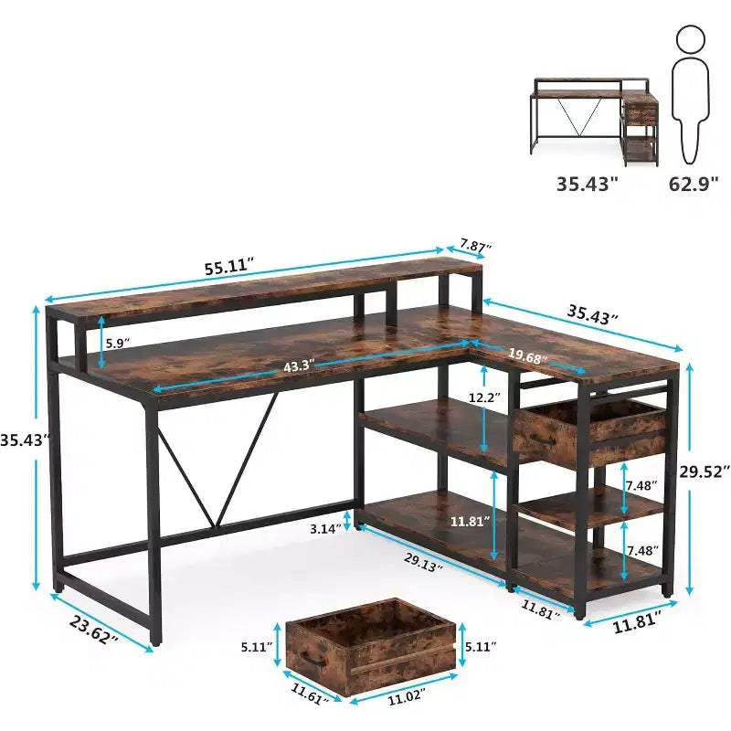 Bureau d'angle informatique Lantine L